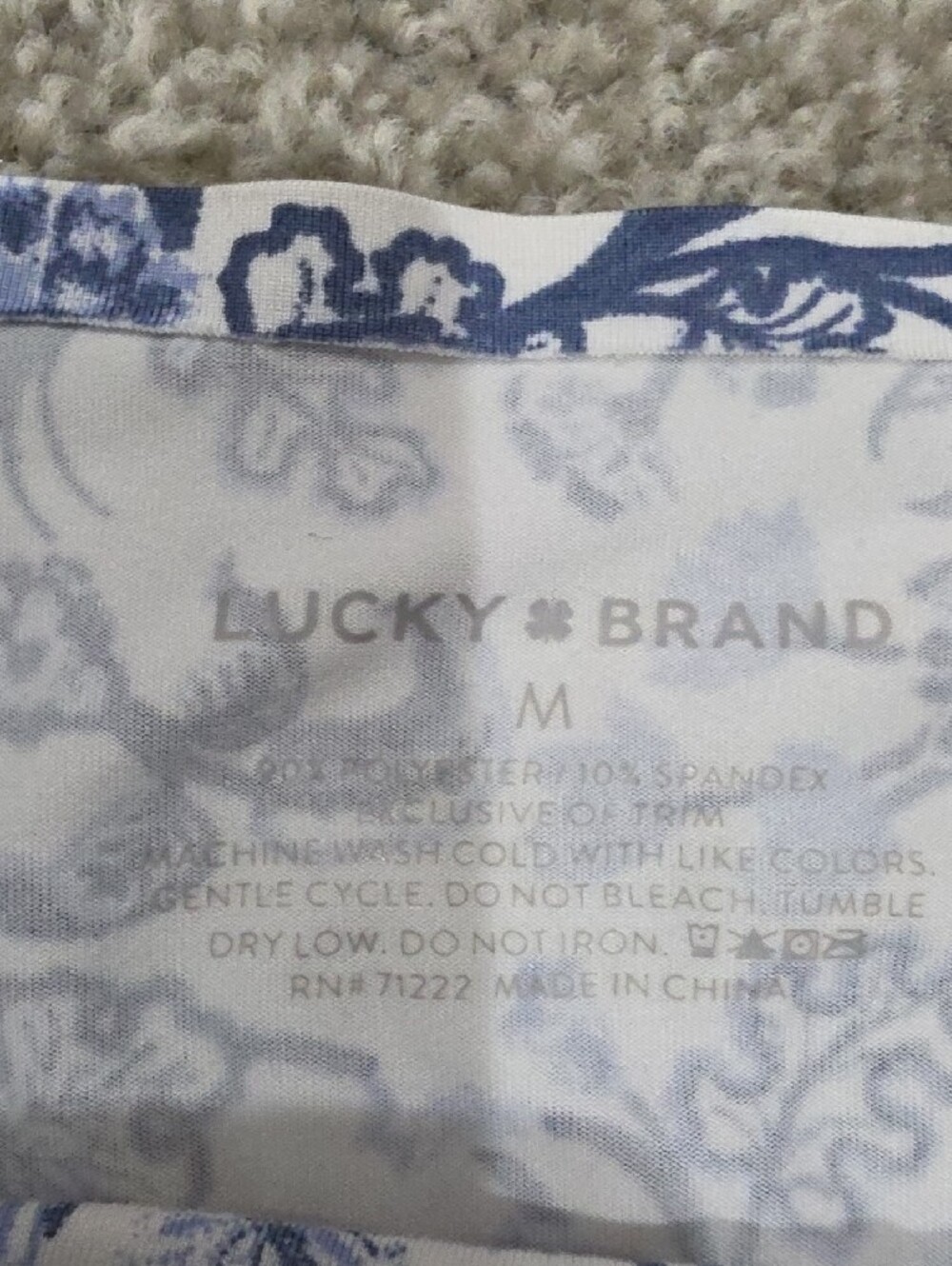 Lucky Brand White and Blue Girls Floral Bralette - Picture 3 of 6
